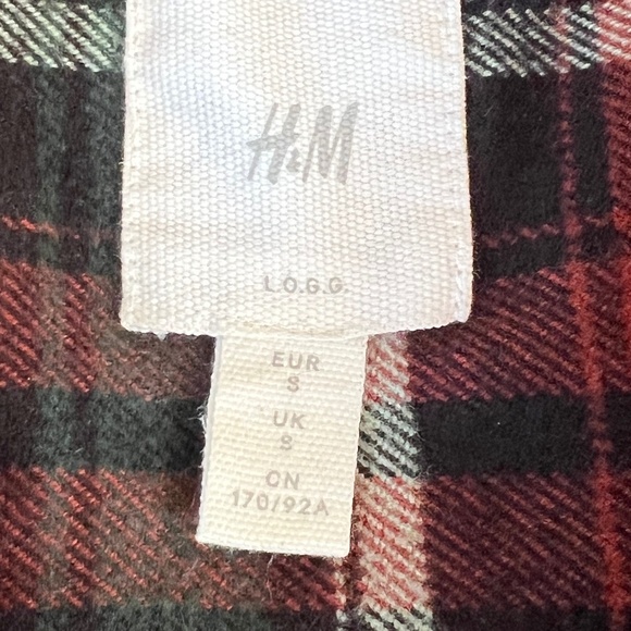 H&M LOGG Mens/Womens Plaid 100% Cotton Flannel Button Down S Outdoor Chores - Picture 2 of 12